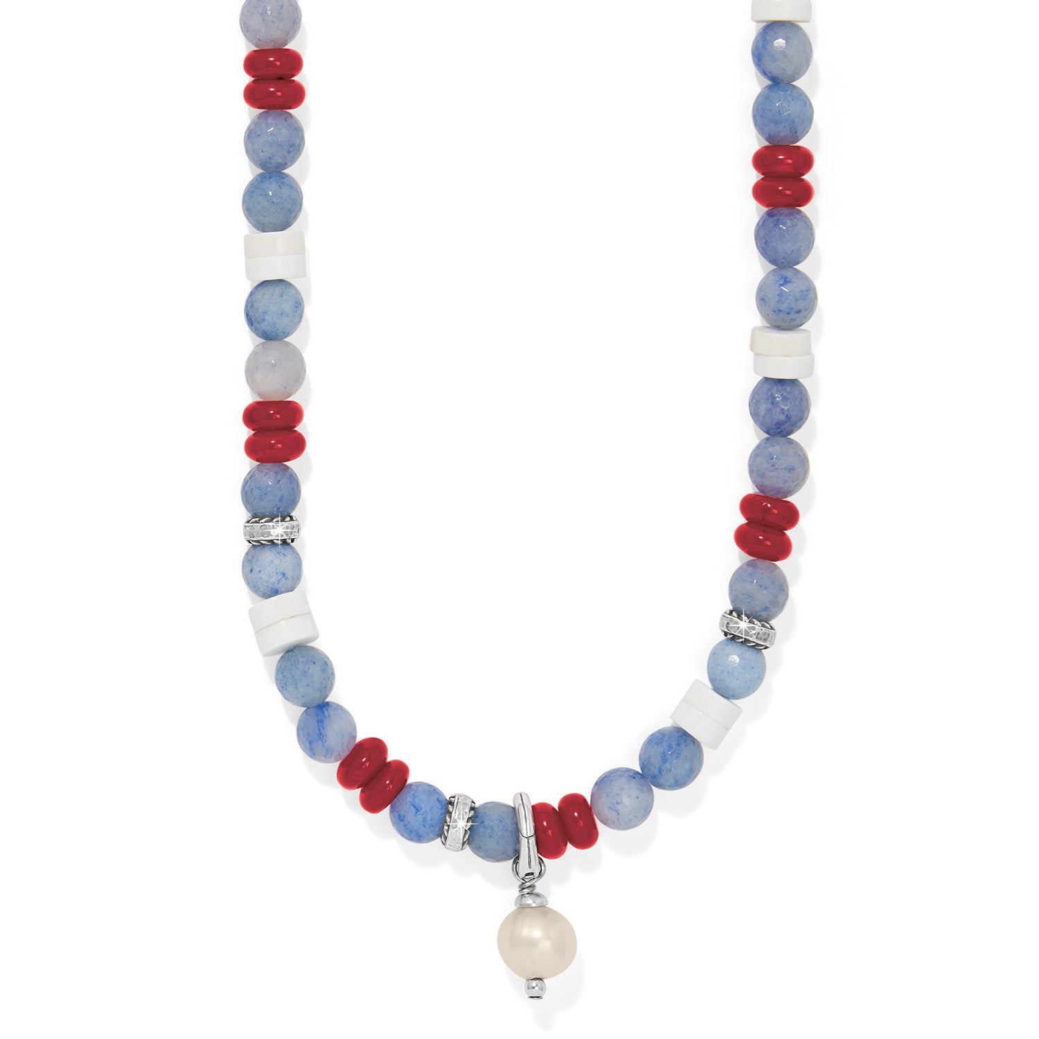 Brighton Americana Beach Pearl Pearl Charm Necklace (JM0009)