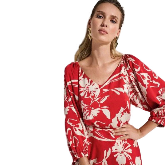 Joseph Ribkoff Red Creme Tunic