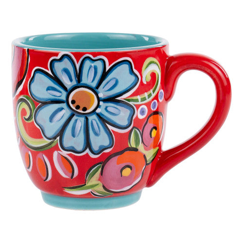 Glory Haus Red Floral Ceramic Mug