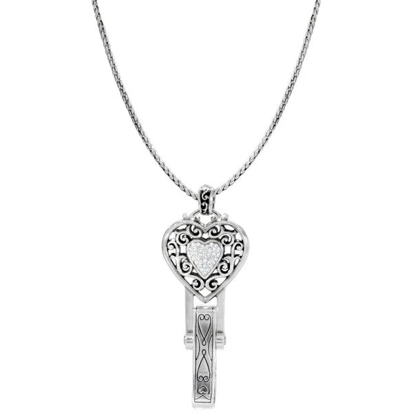 Brighton Reno Heart Badge Clip Necklace (JN7492)