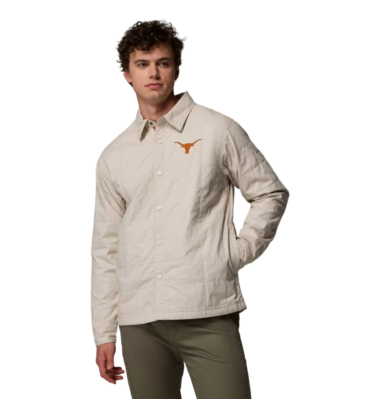 Texas Longhorn Columbia Men's Campus Roam Quilted Shirt Jacket (DRK STN)