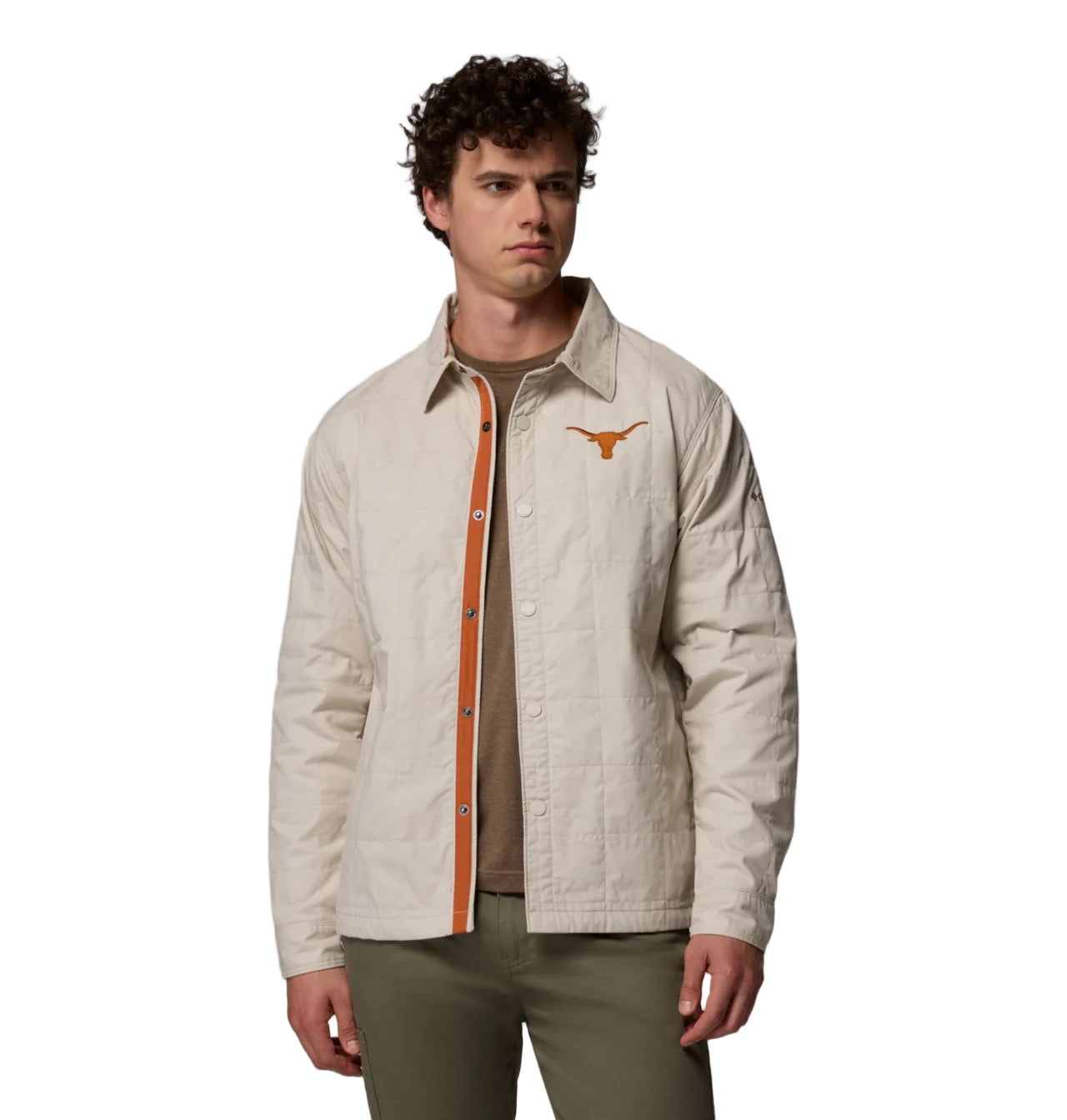Texas Longhorn Columbia Men's Campus Roam Quilted Shirt Jacket (DRK STN)