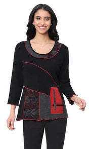 Parsley & Sage Rooney Fancy Top (BLK/RED)