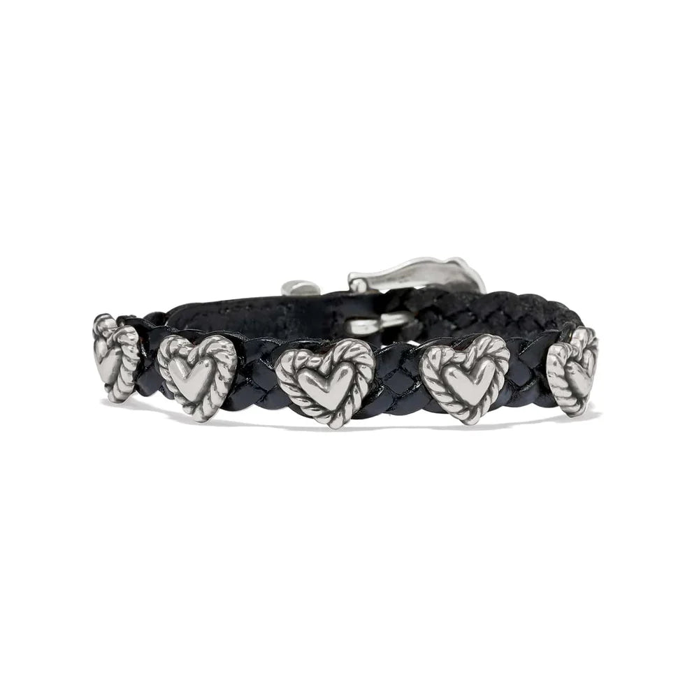 Brighton Roped Heart Braid Bandit Bracelet (7475A)(Black)