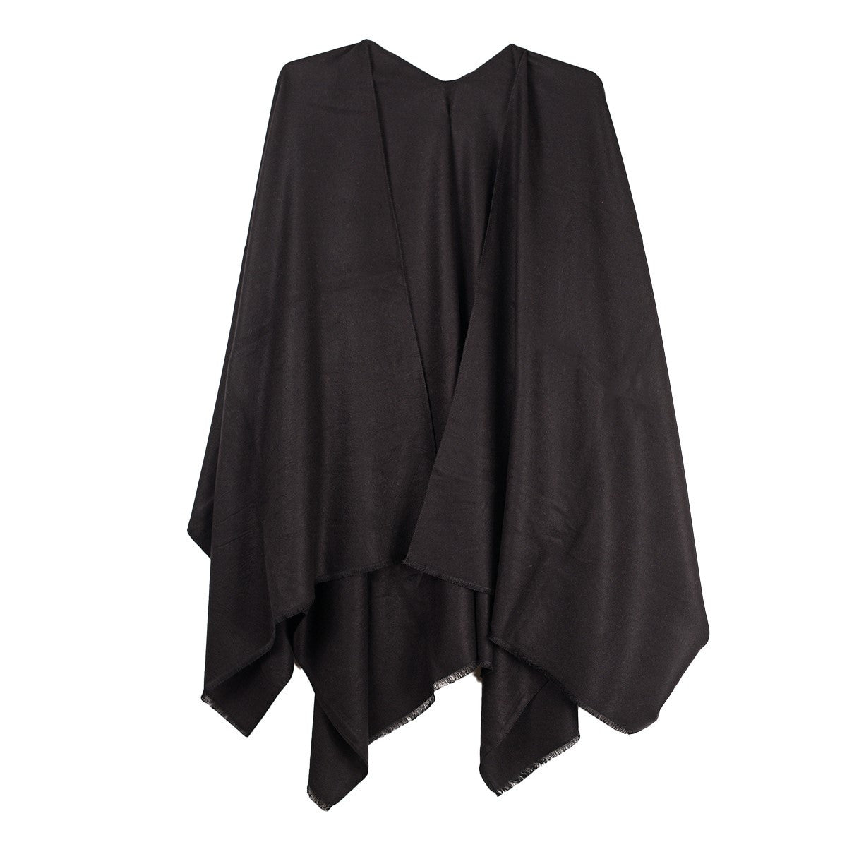 Rapti 100% Cashmere Solid Black Ruana