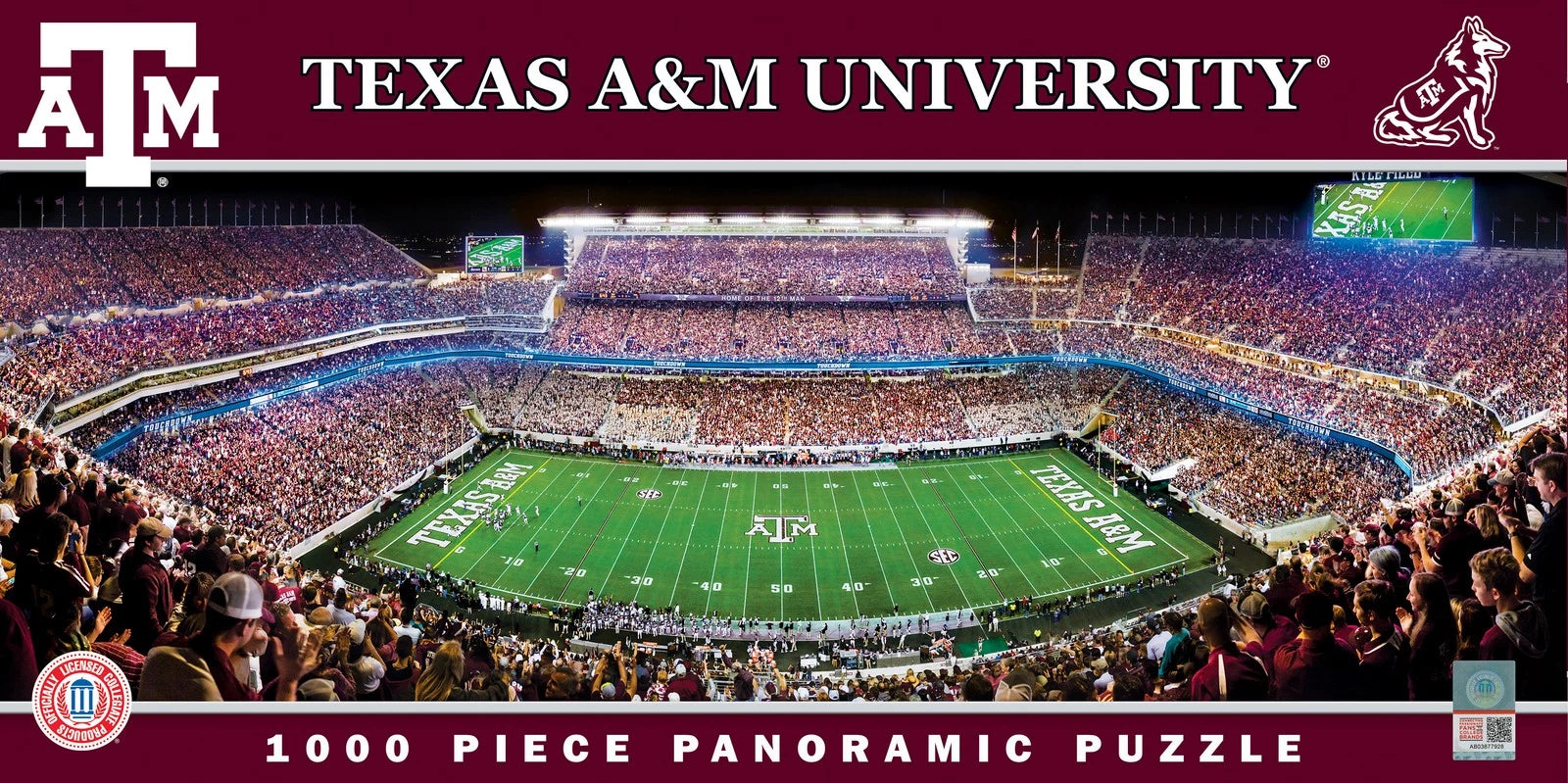 Texas A&M Panoramic 50 Yard Line Kyle Field End zone  1000 Piece Puzzle