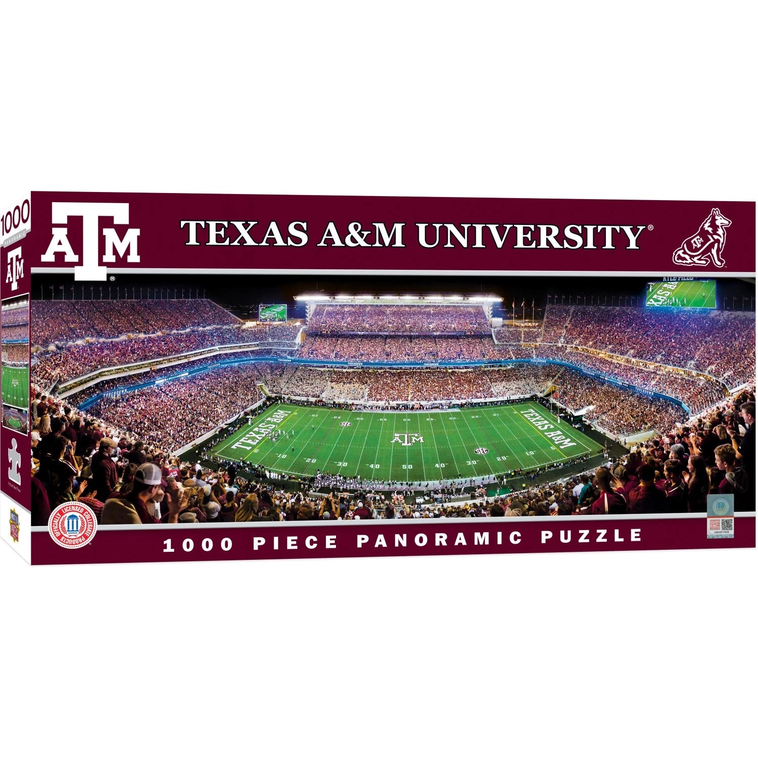 Texas A&M Panoramic 50 Yard Line Kyle Field End zone  1000 Piece Puzzle