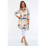 Lior Boyfriend Long Swing Shirt/Dress (Beige)