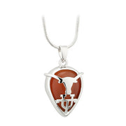 Rhodium Cat Eye Longhorn UT Pendant (S45697)
