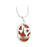 Rhodium Cat Eye Texas State Pendant (S45698)