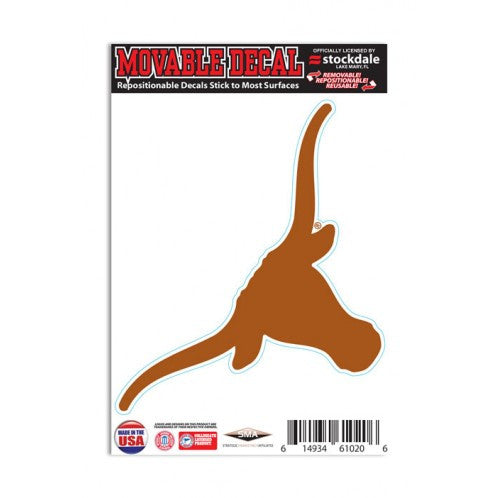 Texas Longhorn 3 x 5 Single Logo Moveable Decal (S61020)