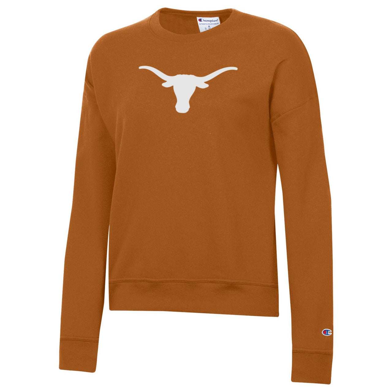 Texas Longhorn Ladies' Single Logo Crew Fleece Pullover