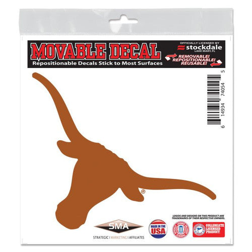Texas Longhorn 6 x 6 Single Logo Moveable Decal (F0696823)