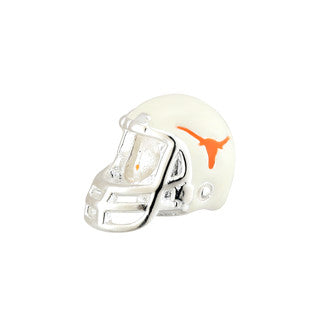 Sterling Silver Longhorn Enamel Football Helmet Bead (S80350)