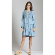 APNY Smocked Tiered Tencel Dress