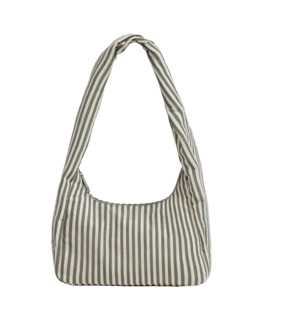 Baggu Small Nylon Meringue Bag - Sage Stripe