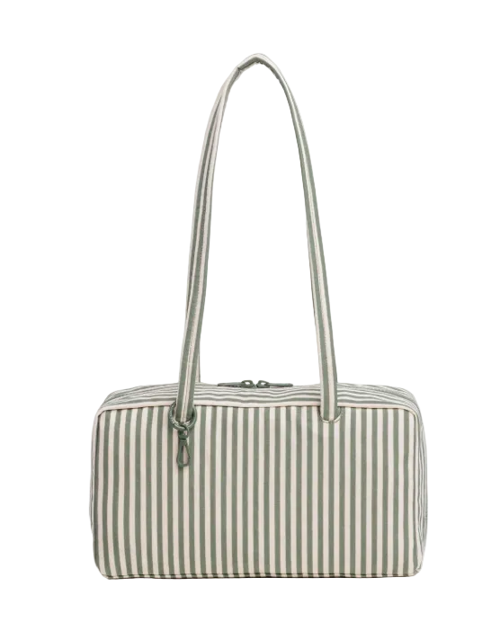 Baggu Nylon Bowler Bag - Sage Stripe