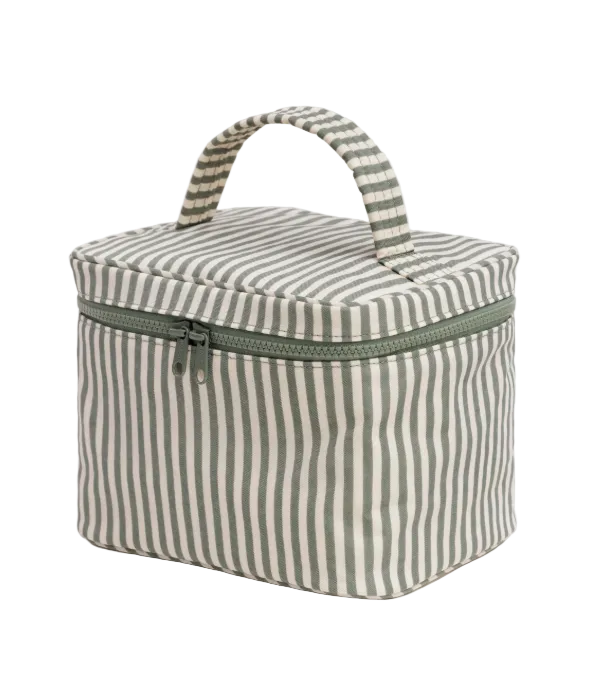 Baggu Large Cosmetic Case - Sage Stripe