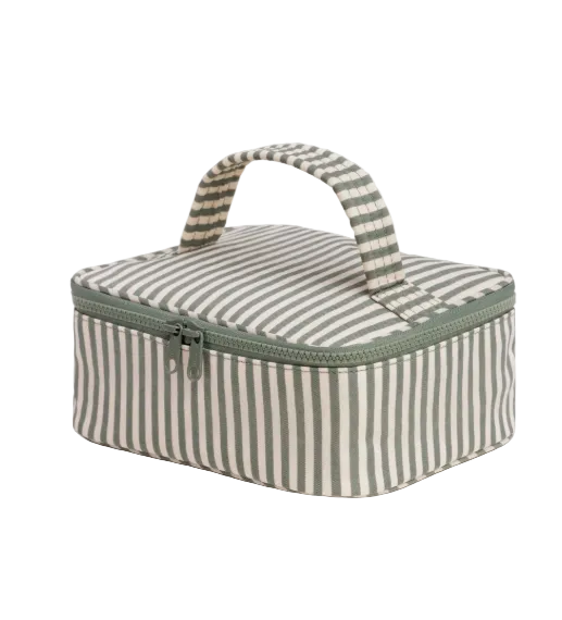 Baggu Small Cosmetic Case - Sage Stripe