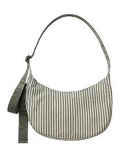Baggu Medium Nylon Crescent Bag - Sage Stripe