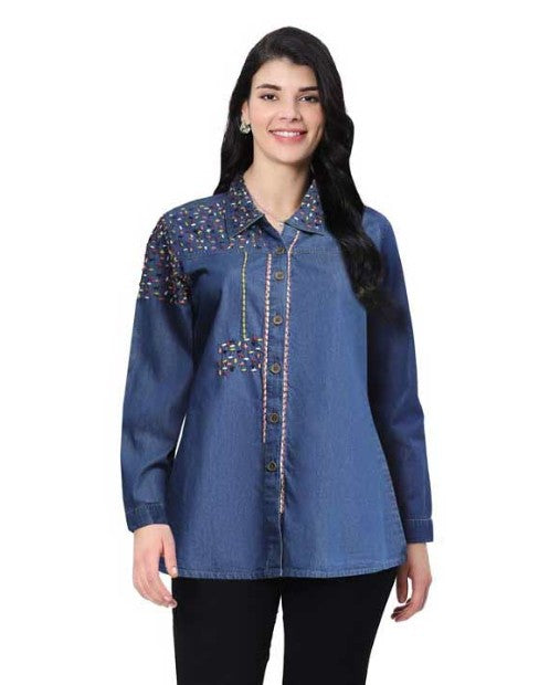 Parsley & Sage Sansa Embroidered Shirt (BLU)