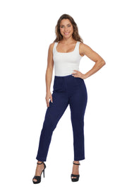 Lior Sasha Blue Denim Pull-On Pant Tapered Ankle Pant In Twill Denim (Sasha)