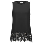 Joseph Ribkoff Embroidered Floral Hem Tunic Tank (262094)(Black)