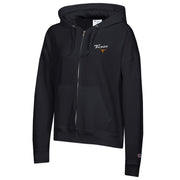 Texas Longhorn Ladies' Full Zip TEXAS Logo Hoodie (BLK)