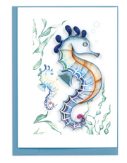 Colorful Seahorse Quilling Enclosure Mini Card