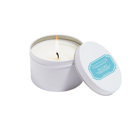 HillHouse Naturals Sea Salt 6 oz Candle in White Tin