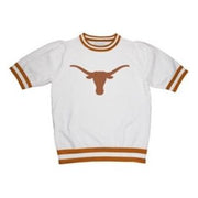 Texas Longhorn Stripe Sequin Logo Short Sleeve Sweater