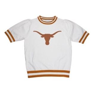 Texas Longhorn Stripe Sequin Logo Short Sleeve Sweater