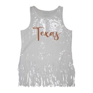 Texas Longhorn Capri Designs Sequin Fringed Tank (KW05TEX2408)