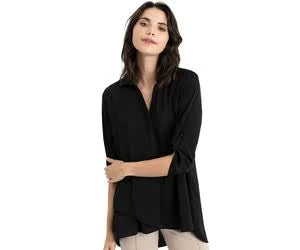 Renuar Lux Silky Fabric Pop-over Top (R5517)(2 colors)