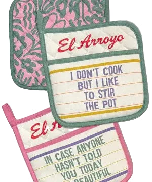 El Arroyo Marquee Pot Holders (Set of 2) - Stir the Pot (PTH006)