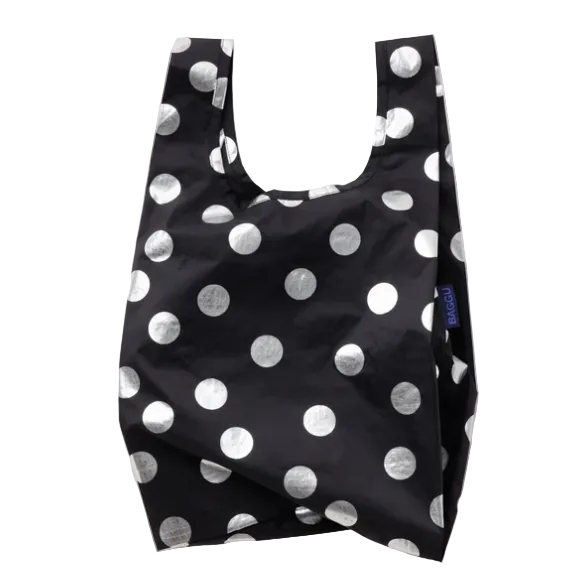 Baggu Baby Reusable Bag - Silver Metallic Polka Dot