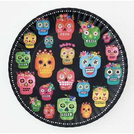 One Hundred 80 Degrees Sugar Skull "Paper Plate" Melamine Platter (16")