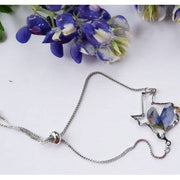 Remedy Designs Silver Pressed Texas Bluebonnet Bracelet