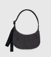 Baggu Small Denim Crescent Bag - Washed Black Denim