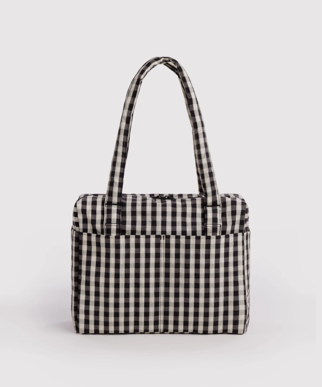 Baggu Small Cloud Carry-On - Black And Cream Gingham