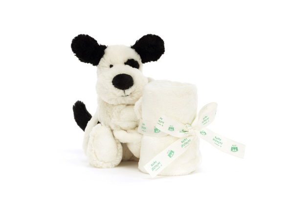 Jellycat Bashful Black & Cream Puppy Soother