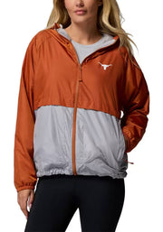 Texas Longhorn Columbia Women's Spark Valley Lined Hooded Windbreaker Jacket (CEDAR/GRY)