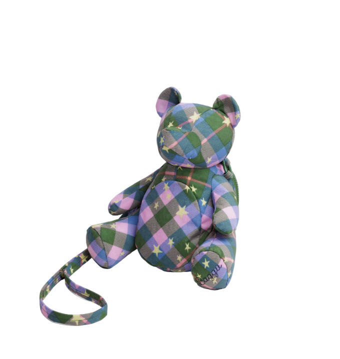 Baggu Bear Bag - Green Star Plaid