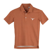 Texas Longhorn 40 Acres Youth Steerhead Embroidered Polo (CP36STERRHEAD-YOUTH) BO/WHT