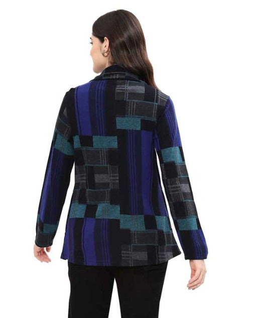 Parsley & Sage Steffi Geo Print Shirt (BLK/BLU)