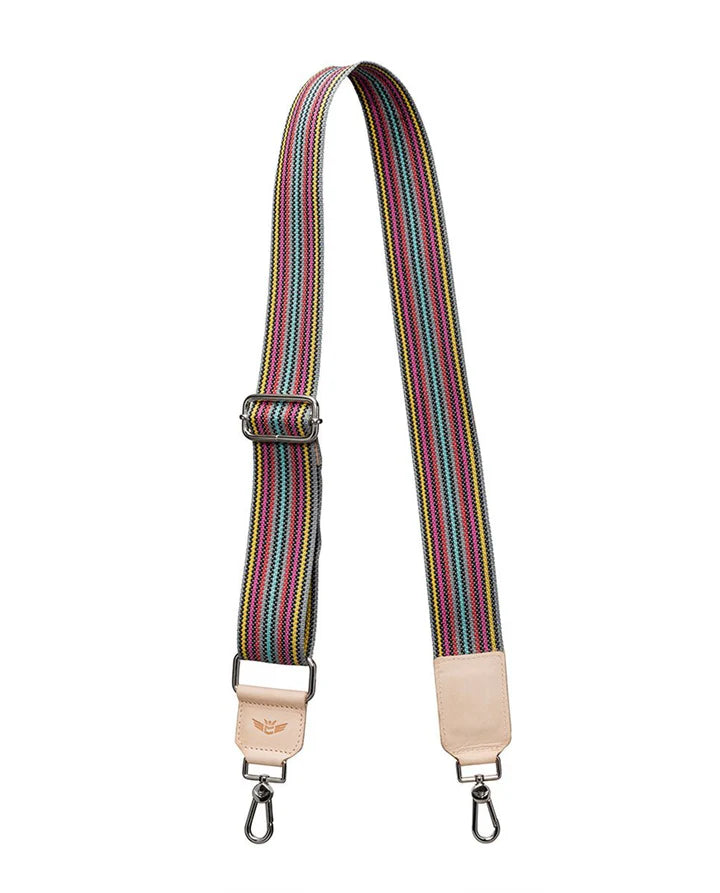Consuela Grey Wide Webbing Crossbody Strap (9059)