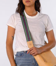 Consuela Black Stripe Wide Webbing Crossbody Strap (9052)