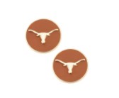 Texas Longhorn Canvas Logo Disc Stud Earrings (GLD) (26245E-TEX)