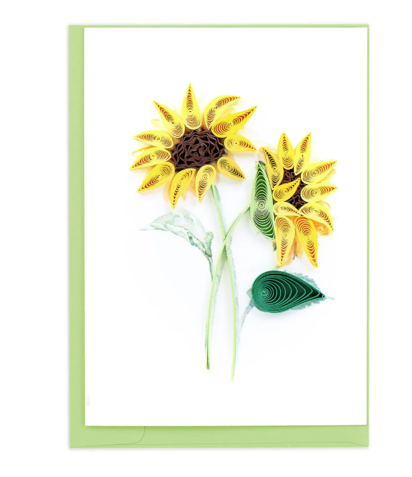 Quilled Sunflower Bouquet Gift Enclosure Mini Card