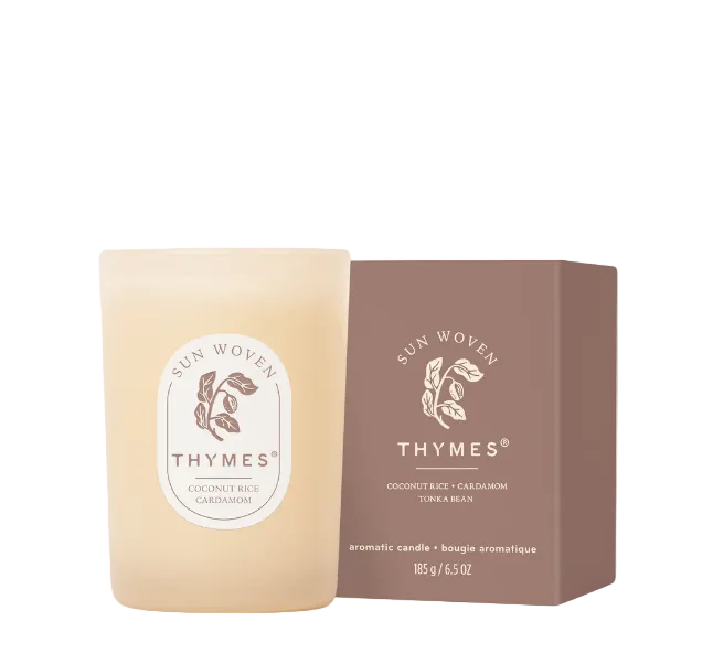 Thymes The Hours Edit Sun Woven Boxed Candle